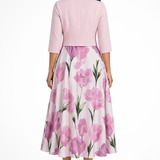 Josephine | Vestido largo de flores para mujer con chaqueta corta para bodas de invitados, conjunto de dos piezas