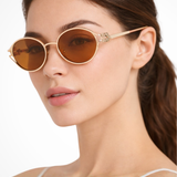 Isobel | Gafas de sol de metal dorado ovaladas pequeñas para mujeres