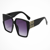 Lysandra | Gafas de sol cuadradas de gran tamaño para mujer con detalle dorado