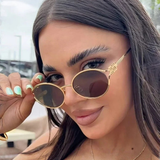 Isobel | Gafas de sol de metal dorado ovaladas pequeñas para mujeres
