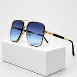 Barlow | Gafas de Sol Aviador Retro con Montura Dorada y Lentes Gradientes UV400