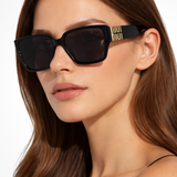 Lysandra | Gafas de sol cuadradas de gran tamaño para mujer con detalle dorado