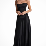 Lorenna | Vestido maxi de satén con corsé para invitadas de boda