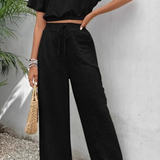 Emberly | Conjunto de Top y Pantalones de Pierna Ancha para Mujeres