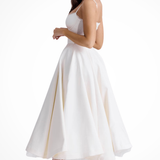 Junio | Vestido midi de corsé para invitadas de boda