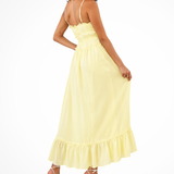 Celestine | Vestido Maxi de Tirantes con Volantes y Cierre Frontal para Mujeres