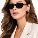 Rosa | Gafas de sol retro tintadas pequeñas y estrechas para mujer