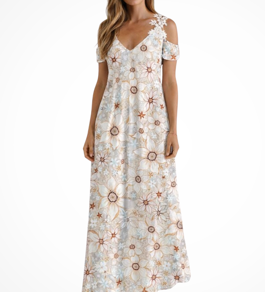 Rosana | Vestido maxi de verano sin mangas con flores para mujer