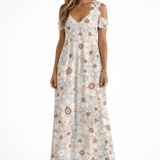 Rosana | Vestido maxi de verano sin mangas con flores para mujer