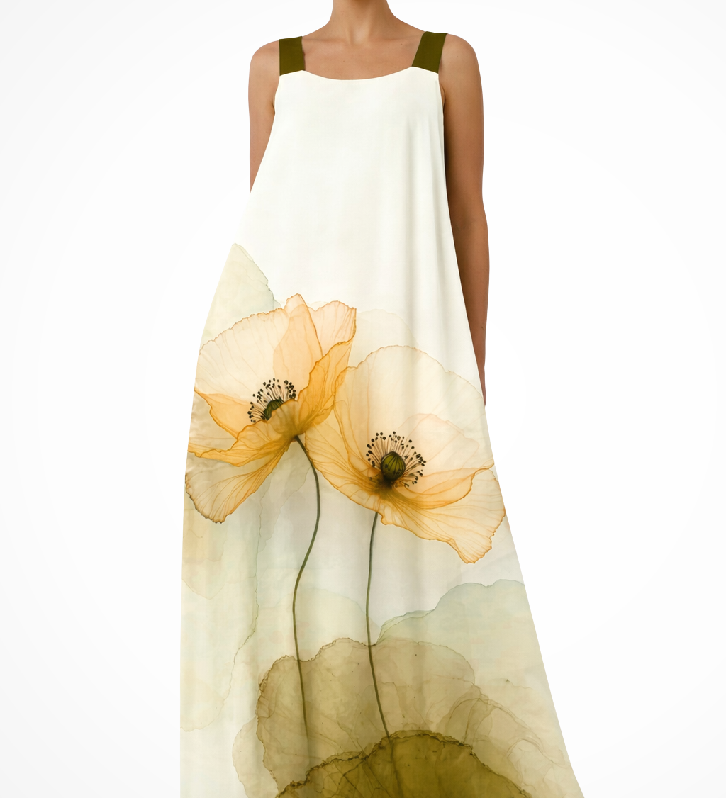 Mabel | Vestido maxi de verano sin mangas con estampado floral para mujer