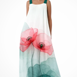 Mabel | Vestido maxi de verano sin mangas con estampado floral para mujeres