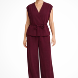 Isadora | Conjunto de Top Sin Mangas con Cinturón y Pantalones Anchos de Lino para Mujer