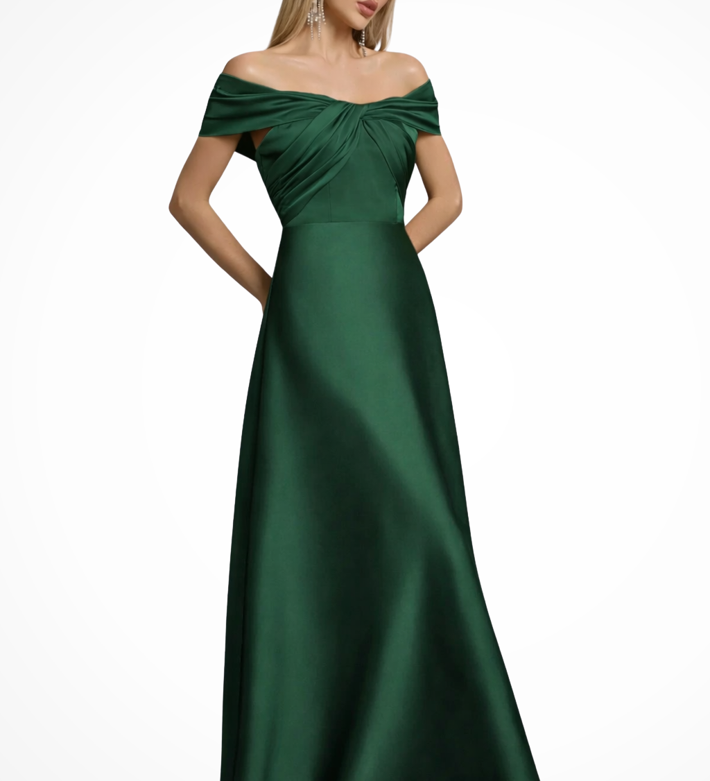 Lauren | Vestido Maxi de Mujer con Hombros Descubiertos y Nudo Retorcido