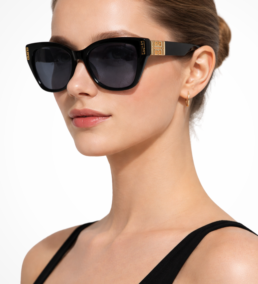 Jamilla | Gafas de Sol Cat Eye para Mujeres con Detalles Dorados