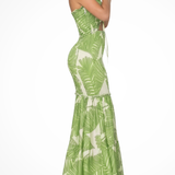 Nella | Vestido maxi de verano sin mangas con estampado tropical para mujer