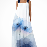 Mabel | Vestido maxi de verano sin mangas con estampado floral para mujeres