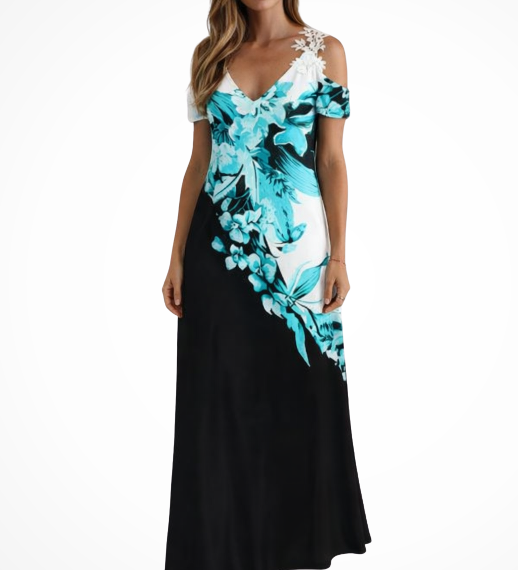 Rosana | Vestido maxi de verano sin mangas con flores para mujer