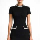 Bronwen | Vestido mini para mujer con detalles de perlas y bolsillos