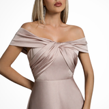 Lauren | Vestido Maxi de Mujer con Hombros Descubiertos y Nudo Retorcido