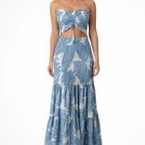 Nella | Vestido maxi de verano sin mangas con estampado tropical para mujer