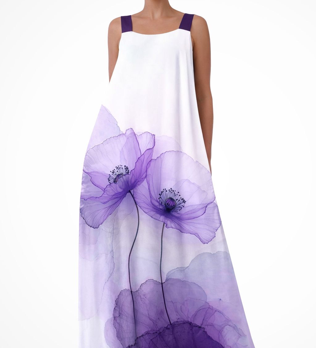 Mabel | Vestido maxi de verano sin mangas con estampado floral para mujeres