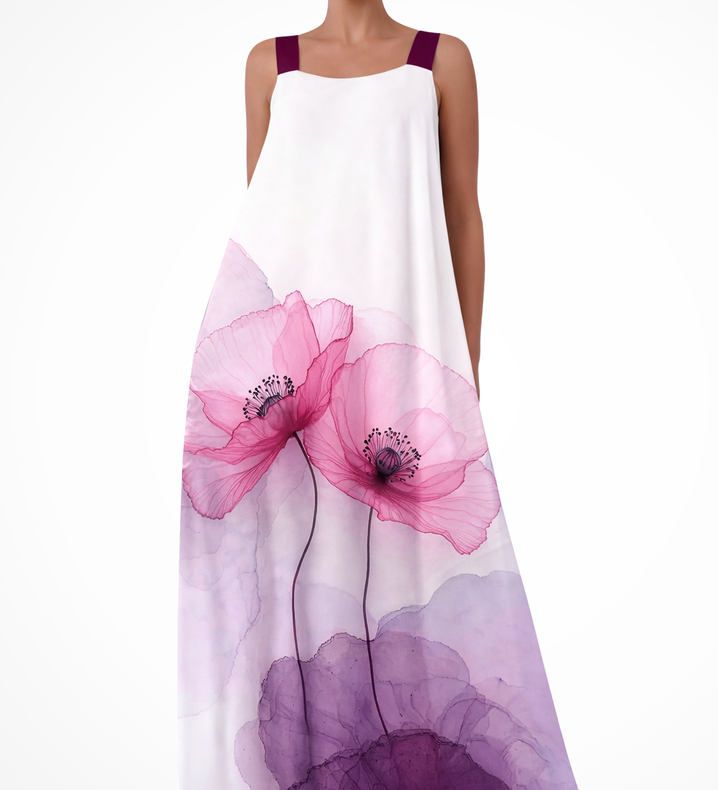 Mabel | Vestido maxi de verano sin mangas con estampado floral para mujeres