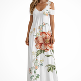 Rosana | Vestido maxi de verano sin mangas con flores para mujer