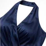 Seraphine | Vestido Maxi de Satén para Invitadas de Boda con Halter