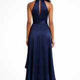 Seraphine | Vestido Maxi de Satén para Invitadas de Boda con Cuello Halter