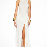 Cosima | Vestido maxi de cuello alto sin mangas para invitadas de boda