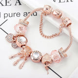 Eha | Pulsera de Copo de Nieve Rosa - Colgante de Plata