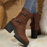 Renata™ | Botas cortas de tacón grueso, piel suave, estilo británico