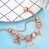 Eha | Pulsera de Copo de Nieve Rosa - Colgante de Plata