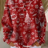 Merle | Jersey navideño rojo con motivos blancos