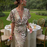 CLARANDRA™ - VESTIDO MIDI COBRE
