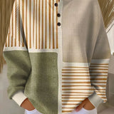 Hedda | Jersey patchwork en verde y amarillo mostaza