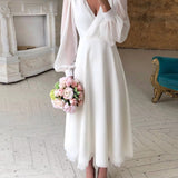 Vestido de novia midi elegante para señora