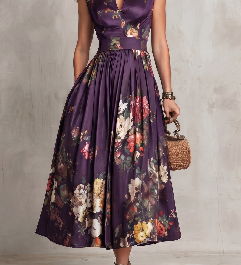Noirelle | Vestido midi floreado sin mangas para señora