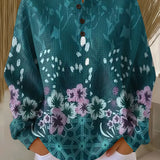 Paula | Jersey en turquesa con flores