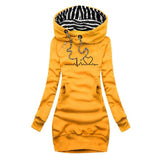 Cristina™ - Vestido de punto con estampado de latidos del corazón