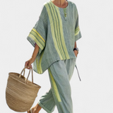 Lorena | Conjunto elegante de lino y bambú en color lavanda