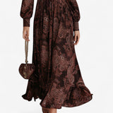 Hélène™ Vestido largo de manga larga con cremallera para el otoño