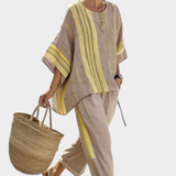 Lorena | Conjunto elegante de lino y bambú en color lavanda