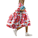 Levoire | Vestido elegante con estampado floral paisley y mangas tres cuartos