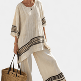 Noēmija | Elegante conjunto de cama de bambú con diseño de margaritas