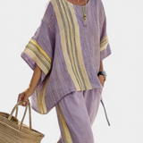 Lorena | Conjunto elegante de lino y bambú en color lavanda