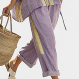Lorena | Conjunto elegante de lino y bambú en color lavanda