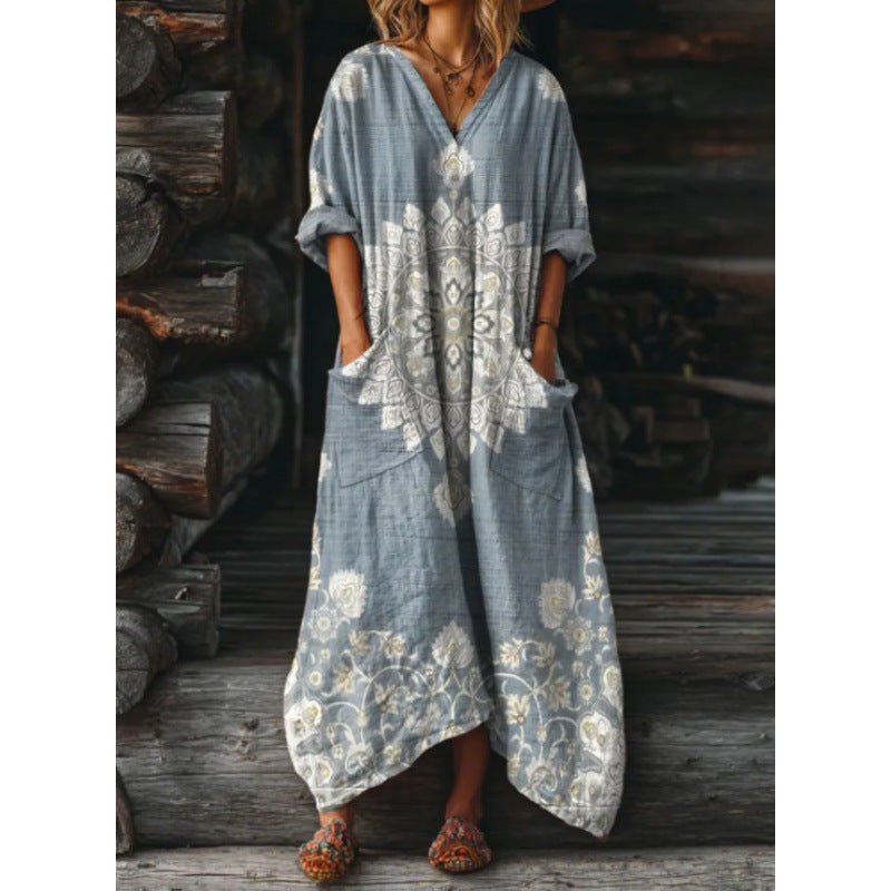 Evelyn | Vestido casual de mangas largas al estilo retro