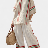 Beatriz | Conjunto de bambú con diseño de margarita del Mediterráneo