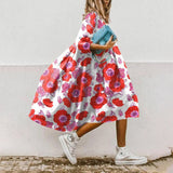 Levoire | Vestido elegante con estampado floral paisley y mangas tres cuartos